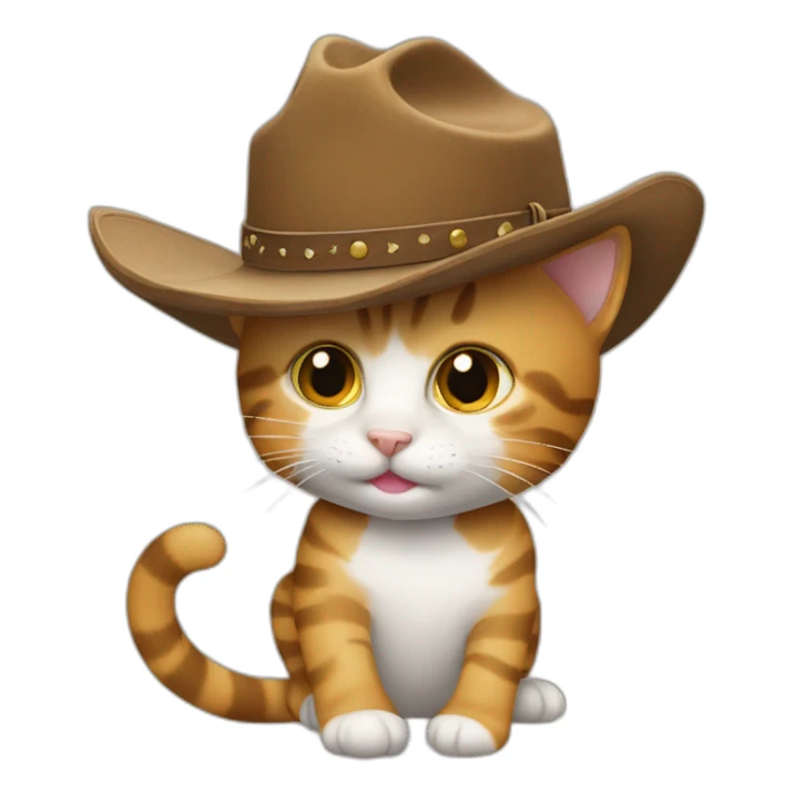cat tipping cowboy hat sticker