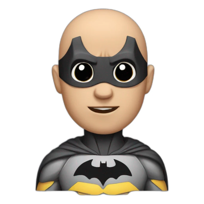Batman with a bald head sticker