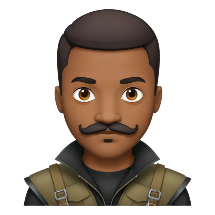 african-american web developer mustache mercenary black asymmetrical hacker sticker