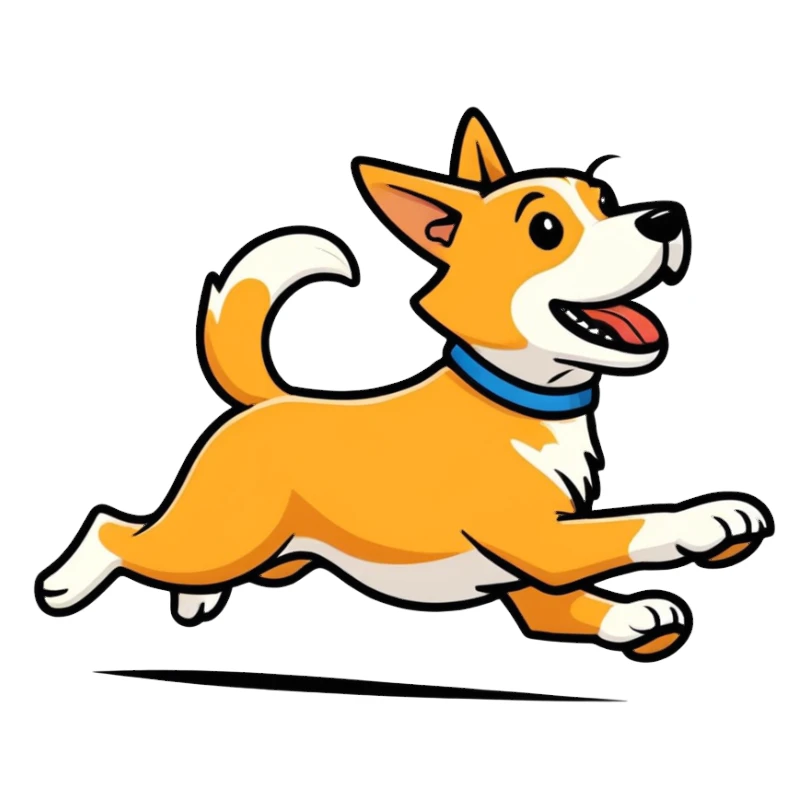 Dog running 
 sticker