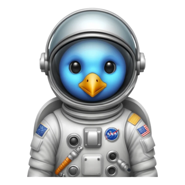 bird with astronaut suit sticker