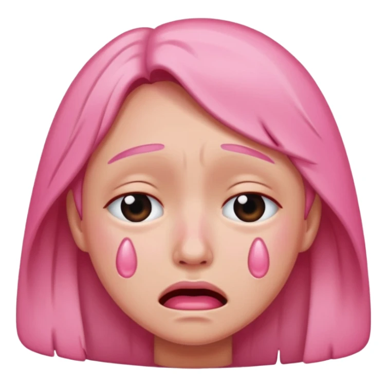 Crying pink sticker
