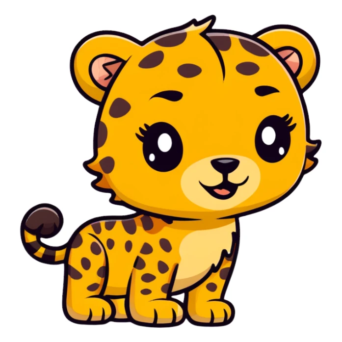 cute cheetah with big lashes sticker