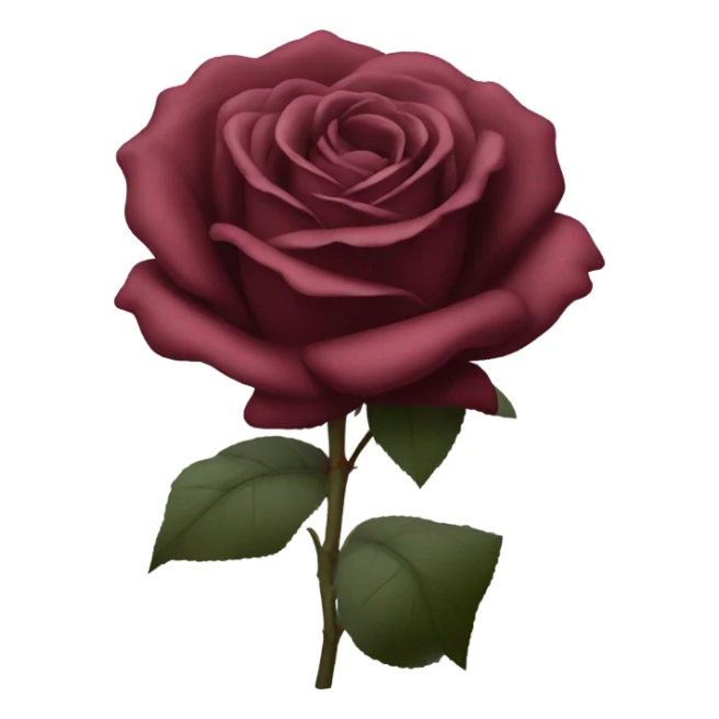 burgundy rose black stem sticker