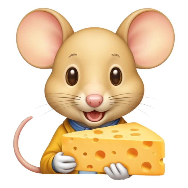 Jerry mouse from Tom and Jerry eating cheese sticker