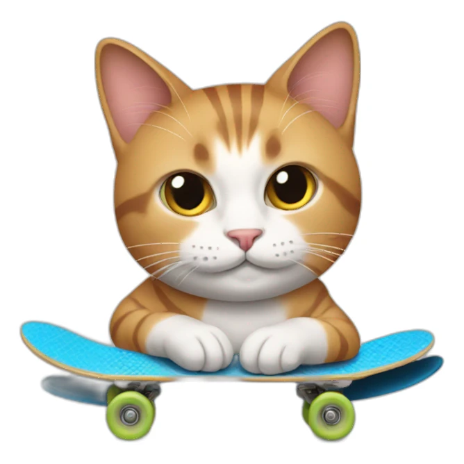 cat with skateboard sticker