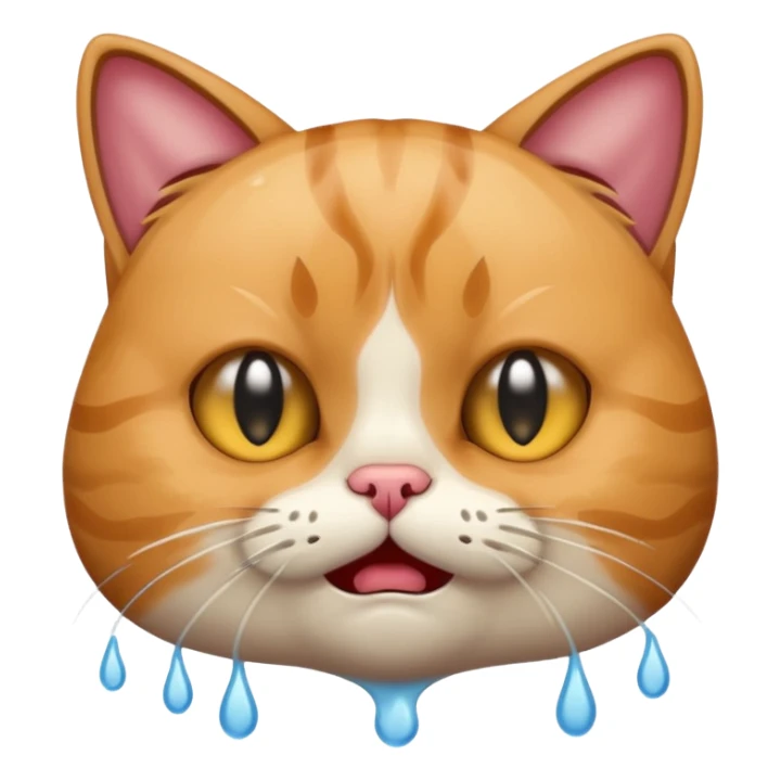 a cat crying sticker