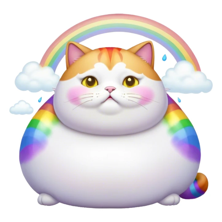 Fat cat farting rainbow sticker