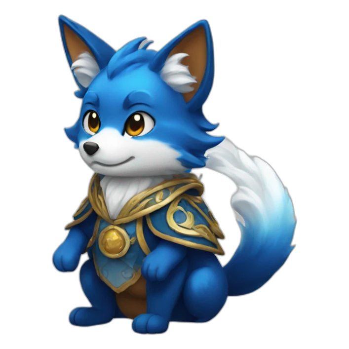 Blue magic kitsune sticker
