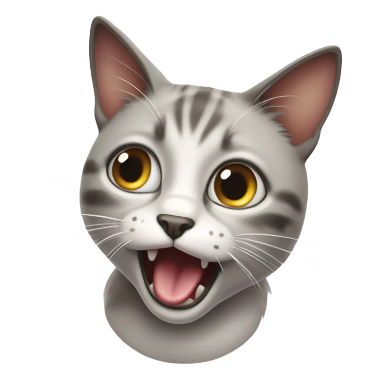 cat getting mind blown while sticking out tongue sticker