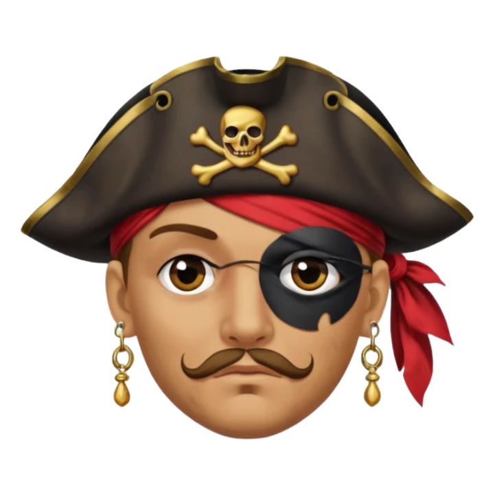 Eye patch pirate with earring, one eye covered
 sticker