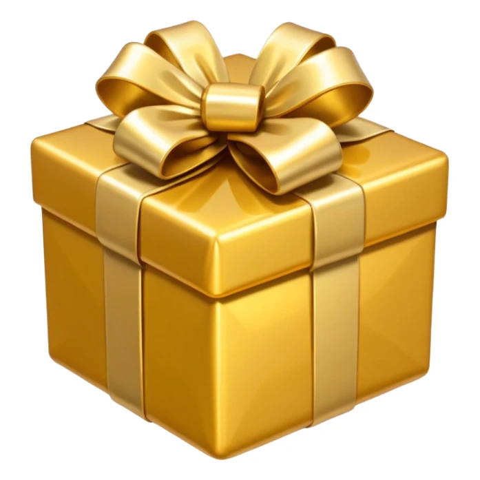 golden present with golden bow sticker