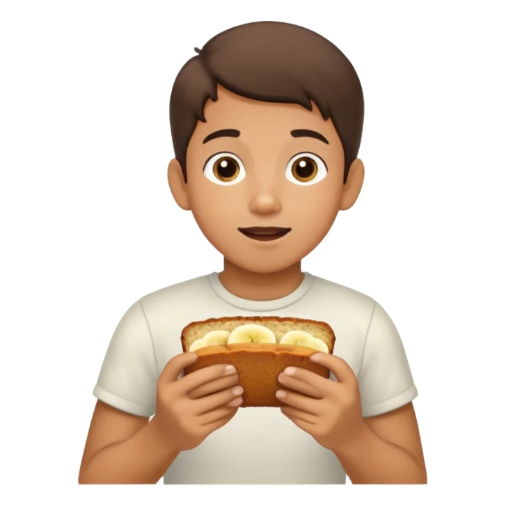 hispanic boy eating banana bread  sticker