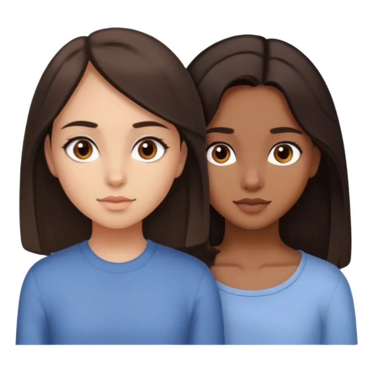 فتاة ذات شعر بني غامق وعيون بنية ايضاً عيونها مسحوبو وملامحها لطيفة وهادئة وشعرها متوسط  sticker