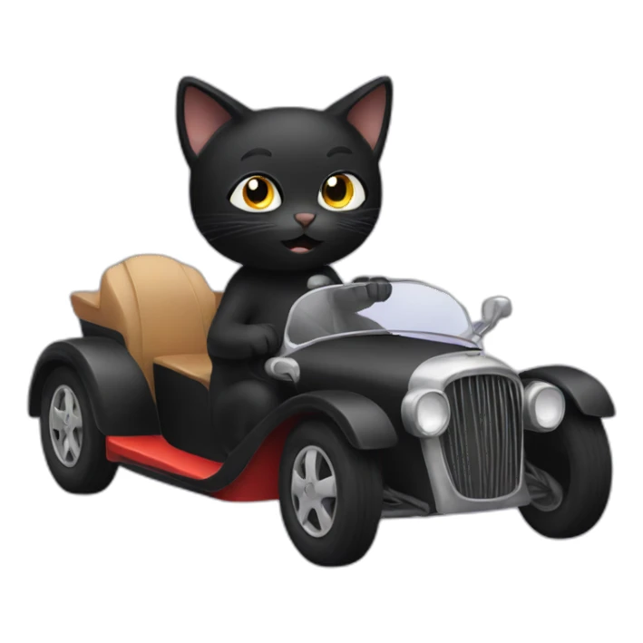black cat driving sticker
