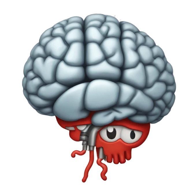 Brain with a screw in it sticker