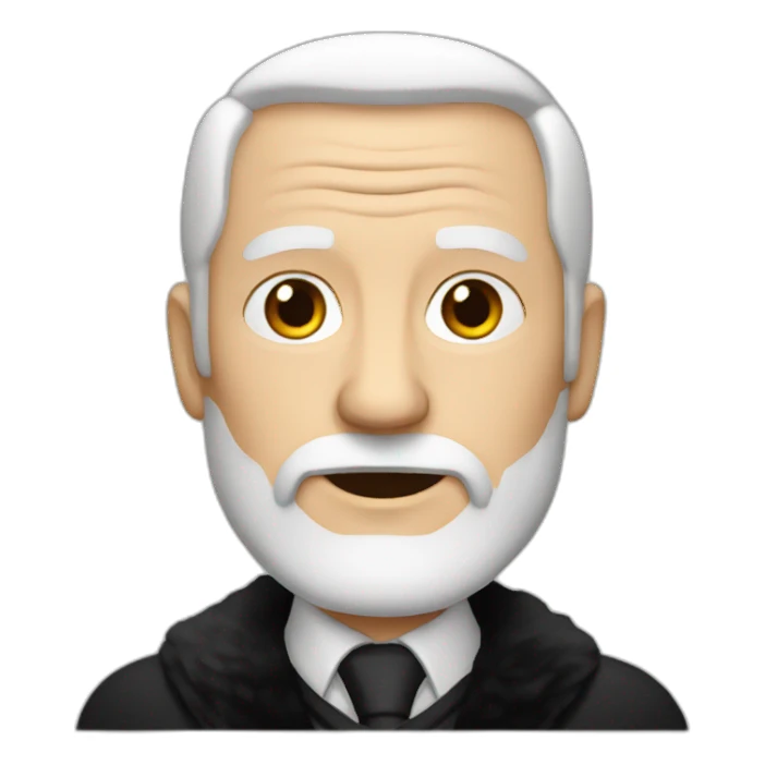 white old man with black Fur coat sticker