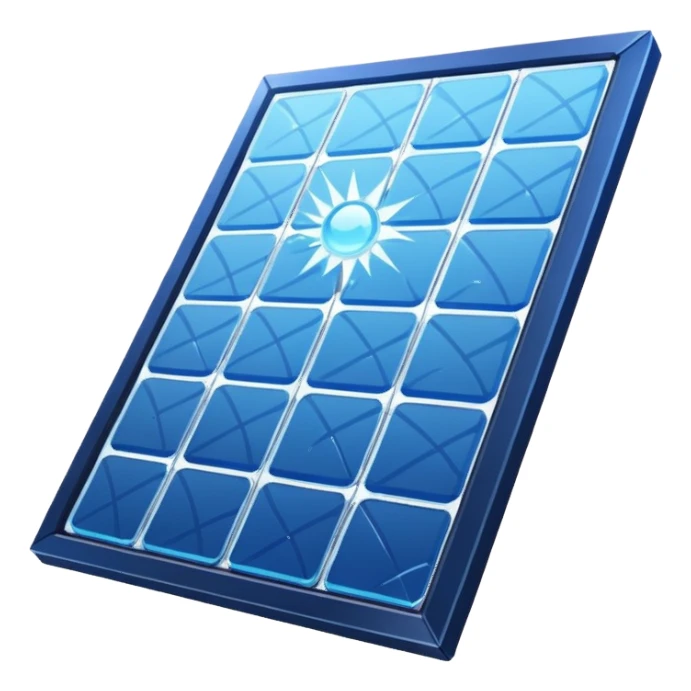 solar panel with cracked glass from hail sticker