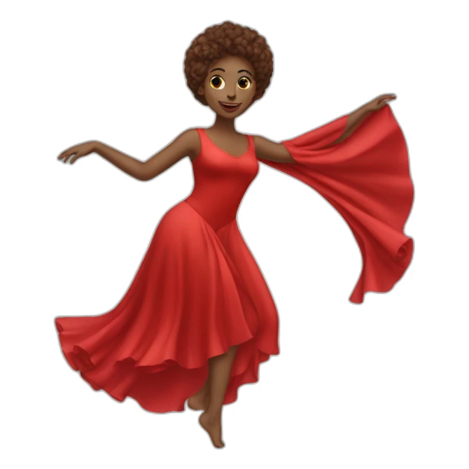 Danseuse en robe longue et rouge  sticker