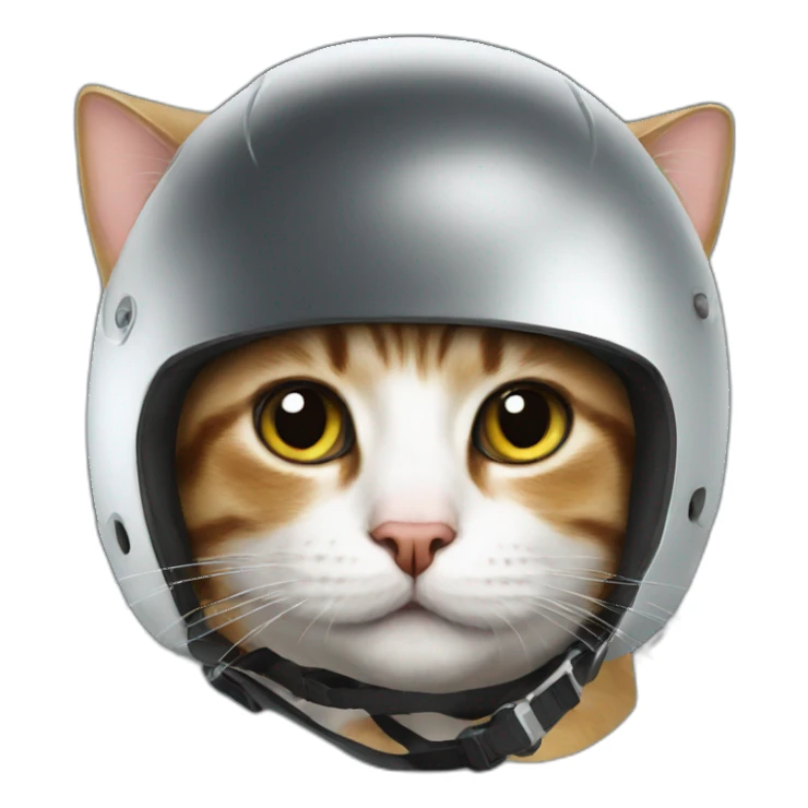 Cat with a helmet sticker