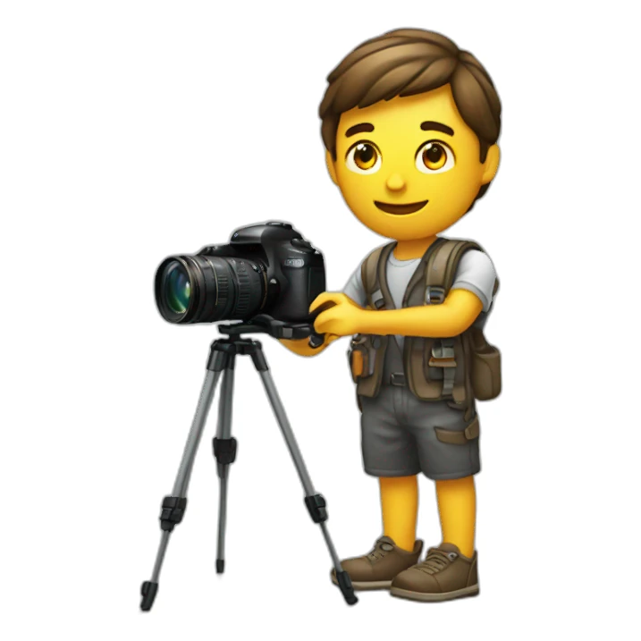 Photographer with camera and tripod sticker
