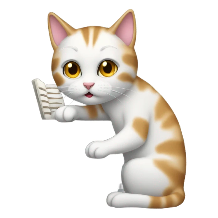 Cat playing piano sticker