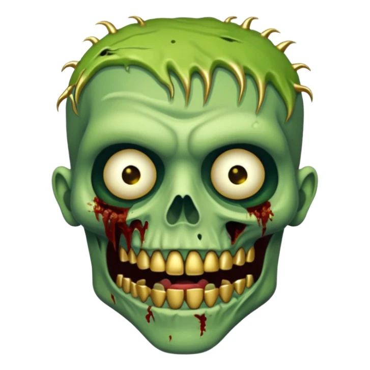 Zumbi verde com dente dourado  sticker