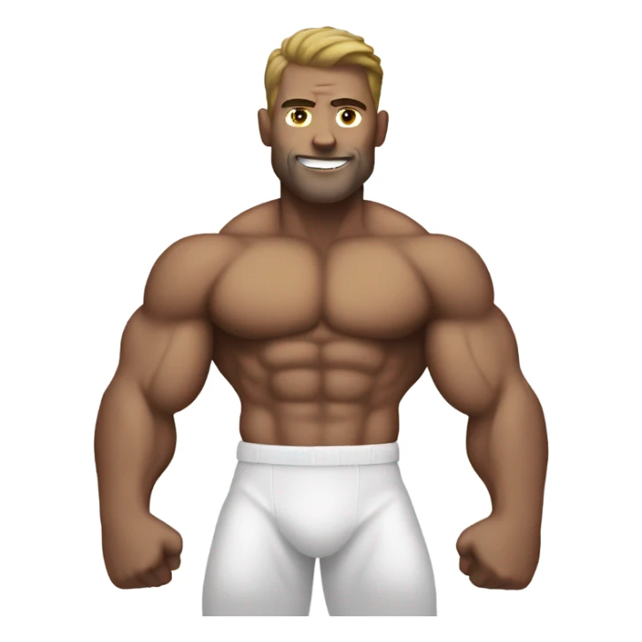 Super muscle white man sticker
