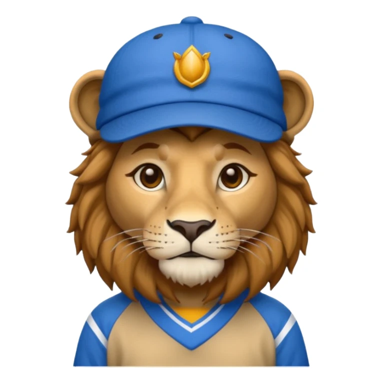 lion with blue hat and jersey sticker