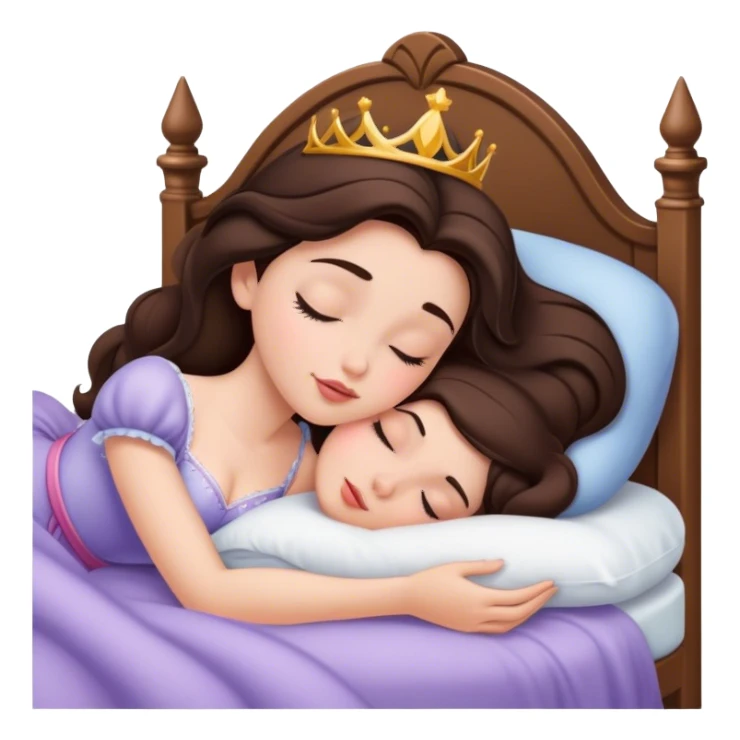 Sleeping brunette beauty princess Disney, bed sticker