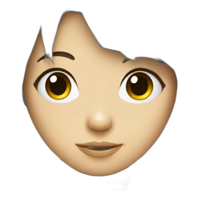 Robot with a cute girl human face sticker