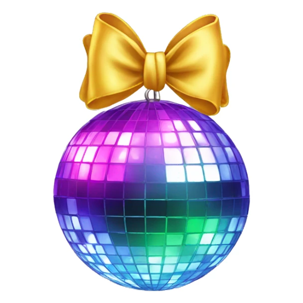 disco ball with bow sticker