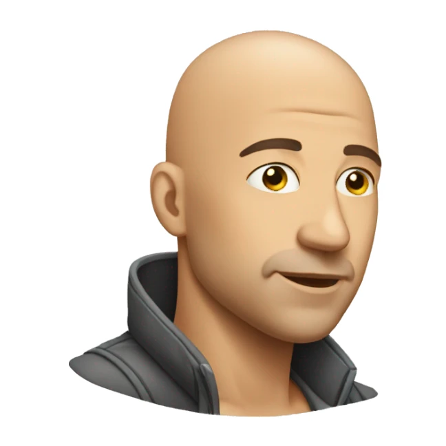 A bald man looxmaxing sticker