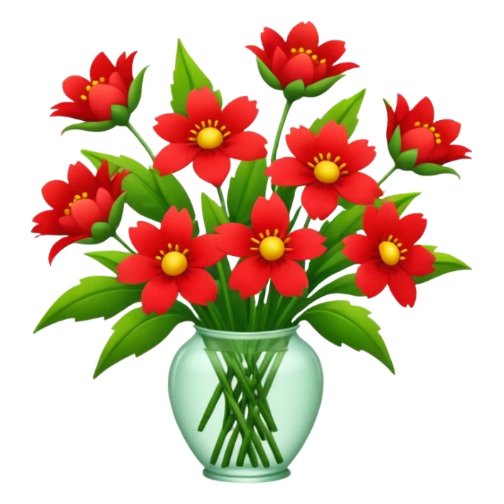 Red flower bouqet sticker
