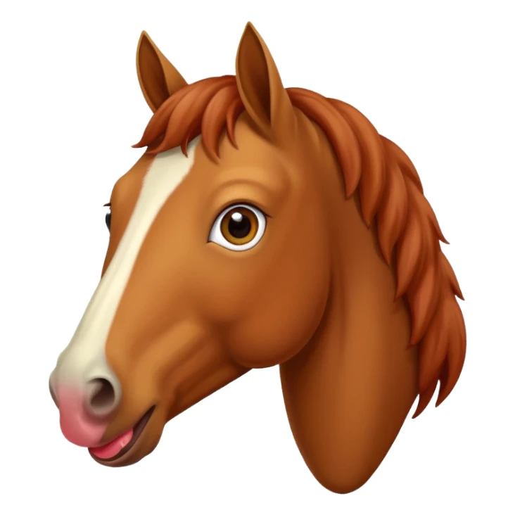 Horse cheekily pulling tongue sticker
