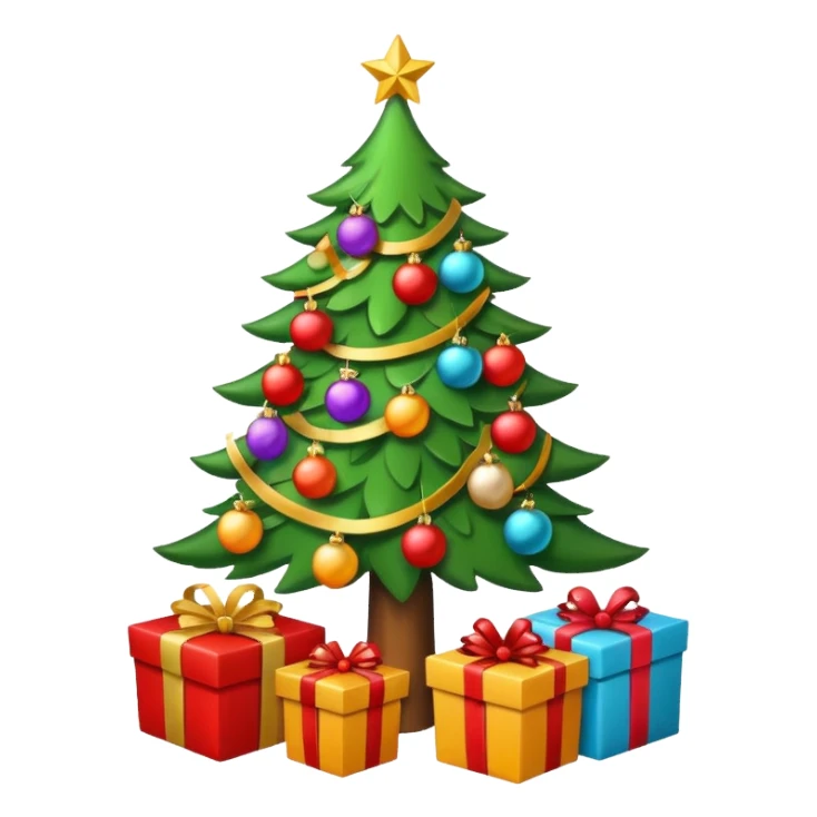 Tree with gifts sticker