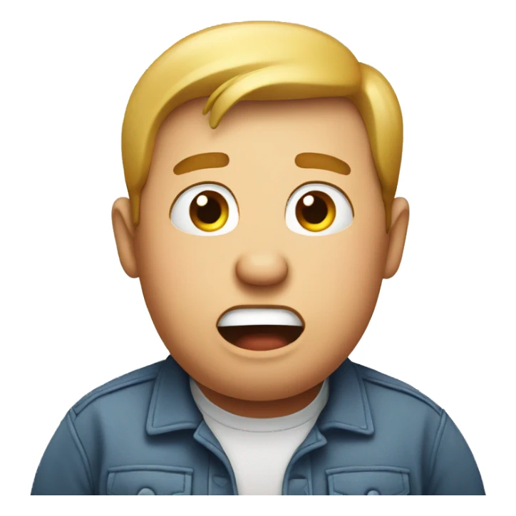 Fat surprised person sticker