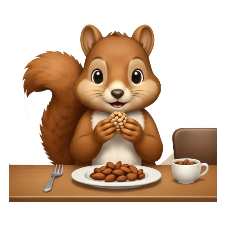 squirrel at a restaurant table sticker