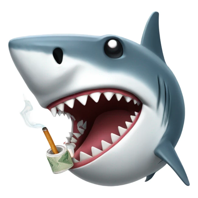 shark with a cigarette  sticker