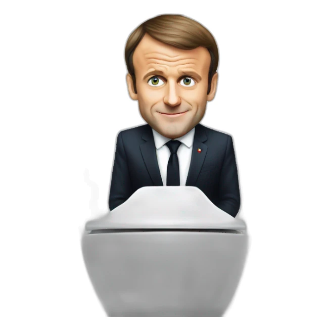 Emmanuel Macron on toilets sticker