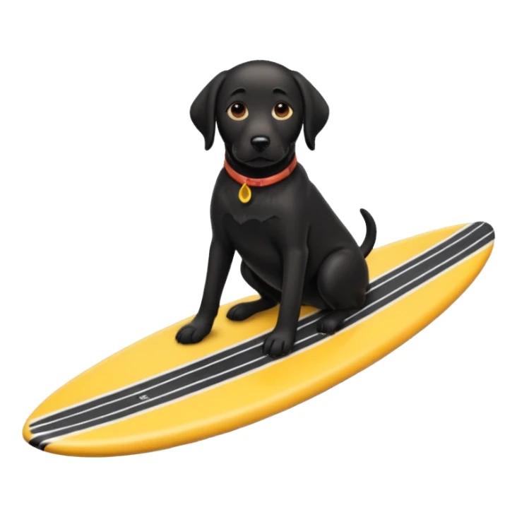 black lab riding surfboard sticker