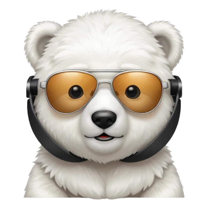 baby Polar bear with sun glasses sticker