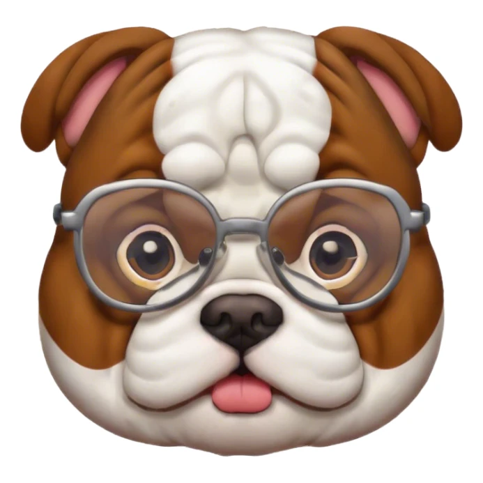 Bulldog with glasses  sticker
