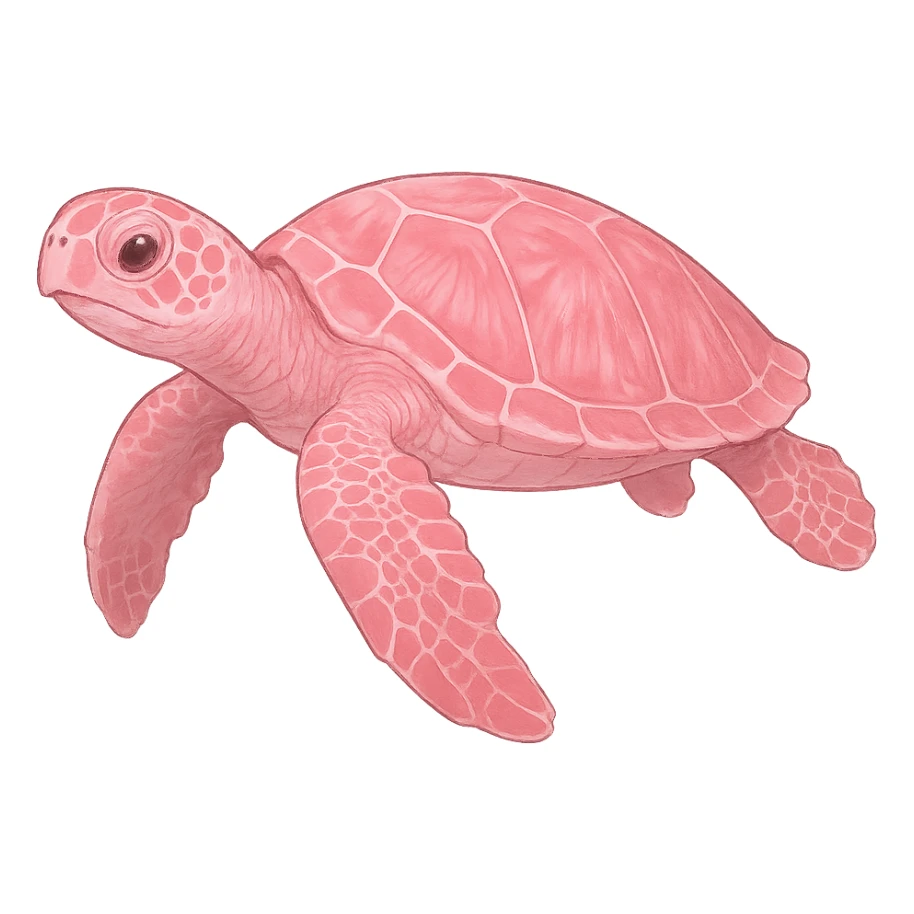 pink sea turtle, no background sticker