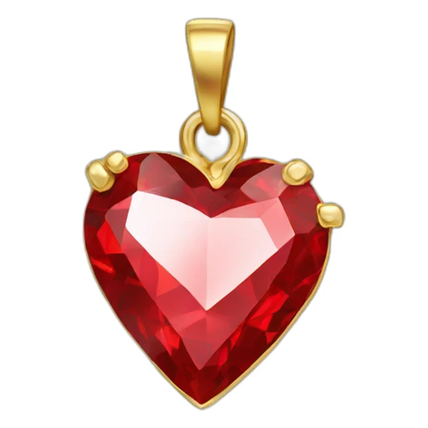 Red heart diamond with gold border sticker