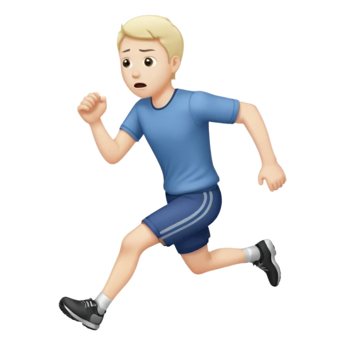man running away, looking frightened sticker