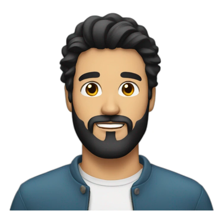 Handsome man with black hair and beard sticker