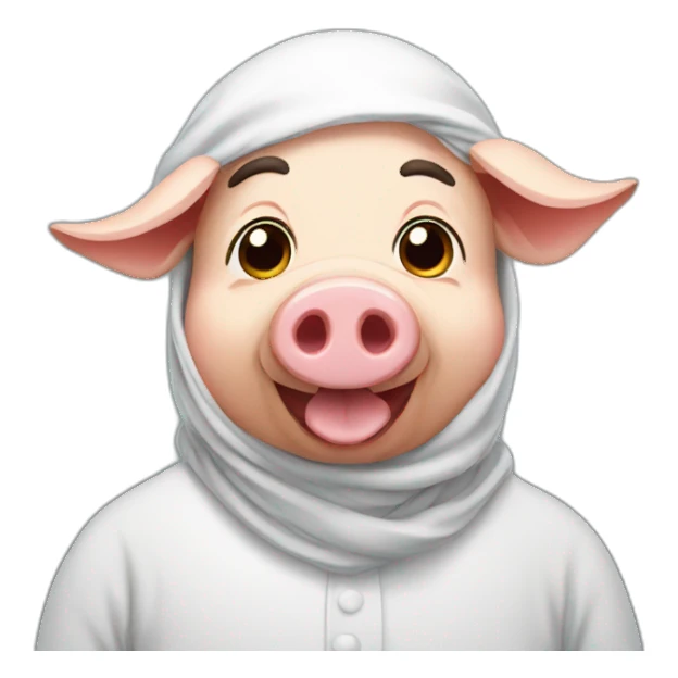 funny pig muslim sticker