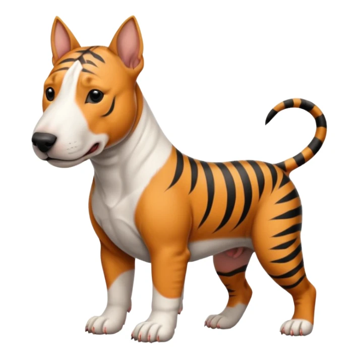 bull terrier tiger coloring sticker