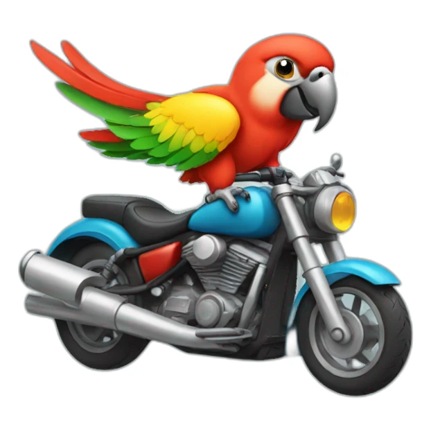 Parrot on a motorcycle sticker
